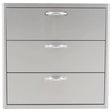 Blaze 30-Inch Stainless Steel Triple Access Drawer - BLZ-30W-3DRW-LT