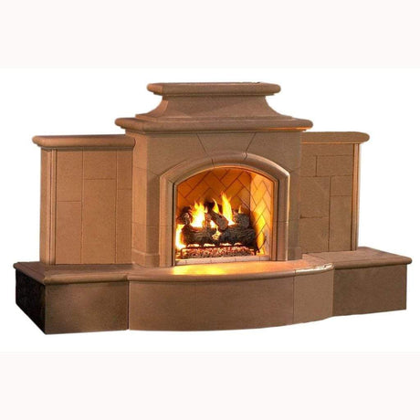 American Fyre Designs 182-35-N-BA-LBC 110" Grand Cordova Vent Free Gas Fireplace with Rectangle Extended Bullnose Hearth
