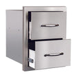 Summerset 15-Inch Stainless Steel Masonry Double Access Drawer - SSDR2-17M