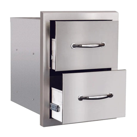 Summerset 15-Inch Stainless Steel Masonry Double Access Drawer - SSDR2-17M