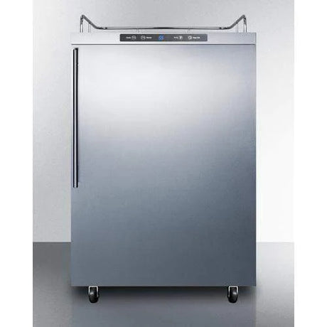Summit Commercial 24-Inch 5.6 Cu. Ft. Outdoor Rated DIY Tap Beer Dispenser / Kegerator - Horizontal Handle - SBC635MOS7NKHH