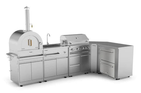 Thor Kitchen 6-Piece Modular Outdoor Kitchen Island Suite w/ 4-Burner Propane Gas Grill